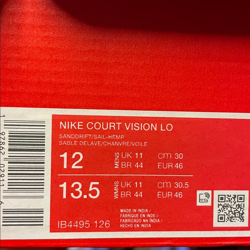 NEW Nike Men's Court Vision Lo Sneakers- sizes 10 & 12 - Picture 4 of 4